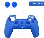 Silicone hoes skin case cover voor PS5 playstation 5 controller *blauw*