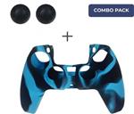 Silicone hoes skin case cover voor PS5 playstation 5 controller *blauw camouflage*