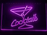 Cocktails neon bord lamp verlichting reclame lichtbak cocktail *paars*