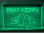 Poar neem'n bier neon bord lamp verlichting reclame lichtbak XL *40x30cm*