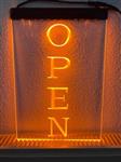 OPEN neon bord lamp LED verlichting reclame lichtbak VERTICAAL *oranje*