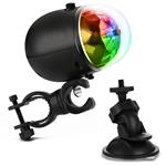 Discolamp disco lamp bol discobol verlichting *accu* + zuignap + houder