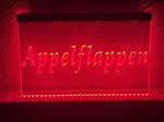 Appelflappen appel flappen neon bord lamp LED verlichting reclame lichtbak *rood*