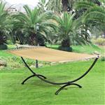 Katoenen hangmat met standaard 290x150x98 cm beige