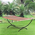 Katoenen hangmat met standaard 290x150x98 cm meerkleurig