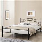 Metalen bed twijfelaar Florenz incl. bedbodem 140x200 zwart