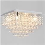 Plafondlamp Veli Prisma 28x38x38 met kristallen chroom 4xG9