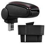 Armsteun Opel Corsa D kunstleer zwart rood stiksel