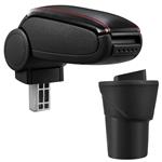 Armsteun Nissan Micra K13 vf 2010 kunstleer zwart rood stiksel