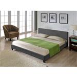 Houten bed stof met bedbodem 140x200 cm donkergrijs