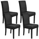 Stoelhoes set van 4 hoes voor stoelen stretch zwart