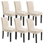 Stoelhoes set van 6 hoes voor stoelen stretch zandkleur