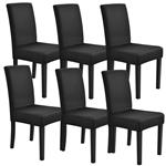 Stoelhoes set van 6 hoes voor stoelen stretch zwart