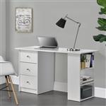 Bureau Lemberg met 3 lades en vakken 120x49x72 cm wit