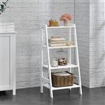 Badkamerrek ladderplank met 4 planken 90x43x32 cm wit