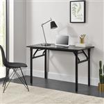 Eettafel bureau 120x60x75 - 76,4 cm opvouwbaar verstelbaar donkerbruin en zwart