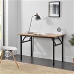 Eettafel bureau 120x60x75 - 76,4 cm opvouwbaar verstelbaar beuken en zwart