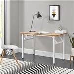 Eettafel bureau 120x60x75 - 76,4 cm opvouwbaar verstelbaar beuken en wit