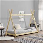 Kinderbed Onejda Tipi grenen met bedbodem 90x200 cm hout