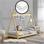 Juniorbed Tipi eenpersoonsbed incl. matras 80x160 - hout