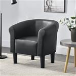 Kuipstoel Ariel schelpen fauteuil kunstleer 70x70x58 cm zwart