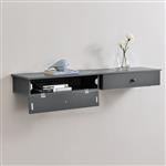 [en.casa] Wandplank met deur 2 stuks set - donkergrijs