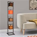 Vloerlamp staande lamp Tavira 4xE14 zwart rood grijs bruin