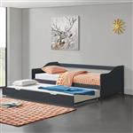 Bedbank tienerbed met onderschuifbed 90x200 cm donkergrijs