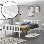 Houten bed Ede grenen met matras 140x200 cm wit