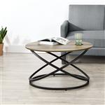 Salontafel Dunedin rond 46x79 cm hout en zwart