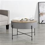 [en.casa] Salontafel Tauranga 40x60 cm walnootkleurig grijs en zwart