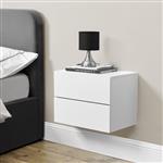 Nachtkastje zwevend Phuket 30x40x29 cm met 2 lade wit