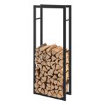 Stalen brandhout rek houtopslag 50x150x25 cm zwart