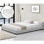 Modern bedframe kunstleer met matras 140x200 wit
