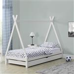 Kinderbed Tipi met onderschuifbed 90x200 cm wit