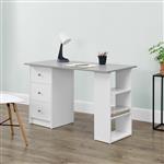 Bureau Lemberg met 3 lades 120x49x72 cm wit en lichtgrijs