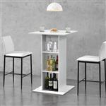 Bartafel Visby met 3 planken 70x70x110 cm wit