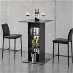 Bartafel Visby met 3 planken 70x70x110 cm donkergrijs