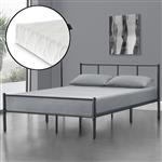 Metalen bedframe Hercules incl. matras140x200 cm donkergrijs