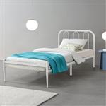 Stalen bed Hanko bedframe met bedbodem 90x200 cm wit