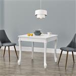 Eettafel Lüneburg 80x80x76 cm landelijk vierkant MDF wit