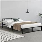 Metalen bed Meran bedframe met bedbodem zwart 180x200