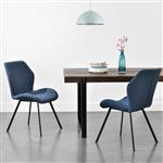 Eetkamerstoel set van 2 Sarpsborg 89x51x64 cm donkerblauw