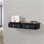 Wandplank met 2 lades zwevend MDF 60x15x10 cm zwart