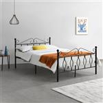 Metalen bedframe Apolda met bedbodem zwart 140x200 cm