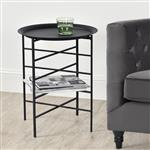 Bijzettafel Gandia 40xØ52 cm met afneembaar tafelblad zwart