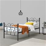 Metalen bedframe Apolda met bedbodem zwart 90x200 cm