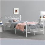 Metalen bedframe Apolda met bedbodem wit 120x200 cm