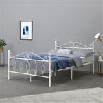 Metalen bedframe Apolda met bedbodem wit 140x200 cm
