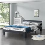 Houten bed Nivala grenen met bedbodem 140x200 donkergrijs